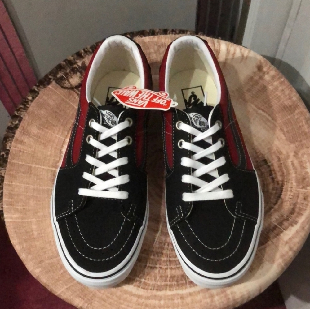 Vans Black and Red Old Skool Sneakers